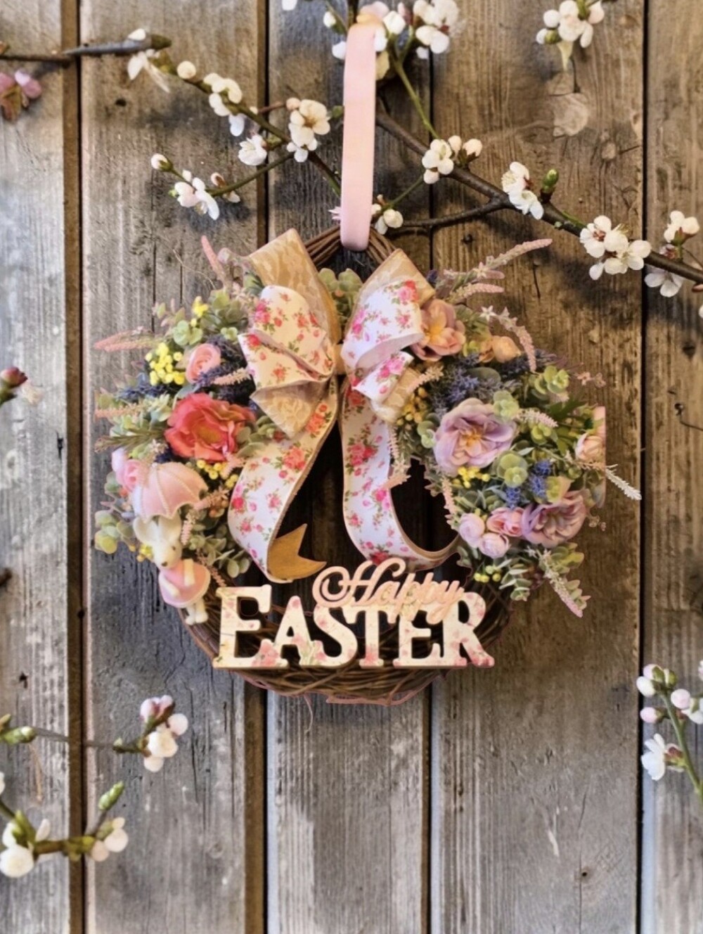 Floral Easter Wreath